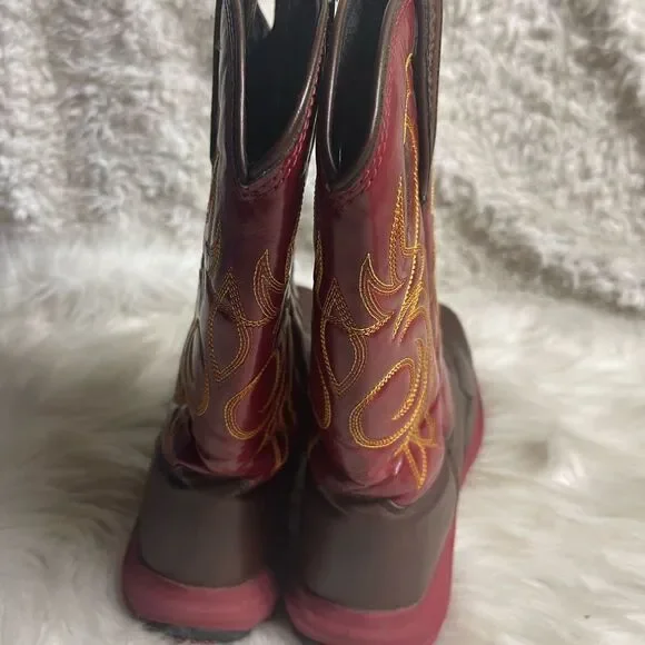 Durango Women's Rebelicious Western Boot Dark brown & Red  rubber soles SZ9.5M - Picture 6 of 14